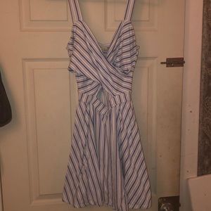 Asymmetrical blue striped hollister summer dress